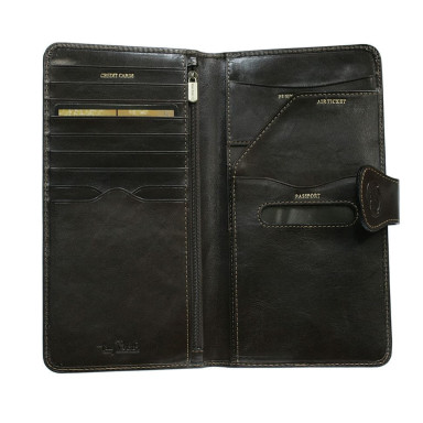 Leather travel wallet Accademia 2106 moro brown