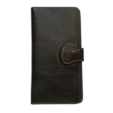 Leather travel wallet Accademia 2106 moro brown