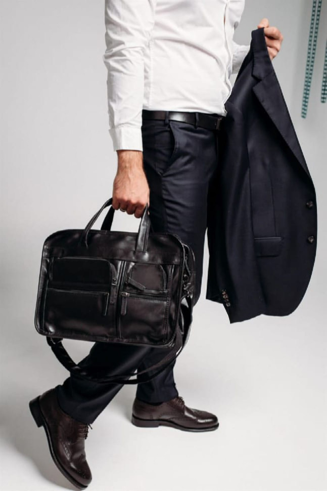 Велика ділова чоловіча шкіряна сумка Jasper&Maine 7093A