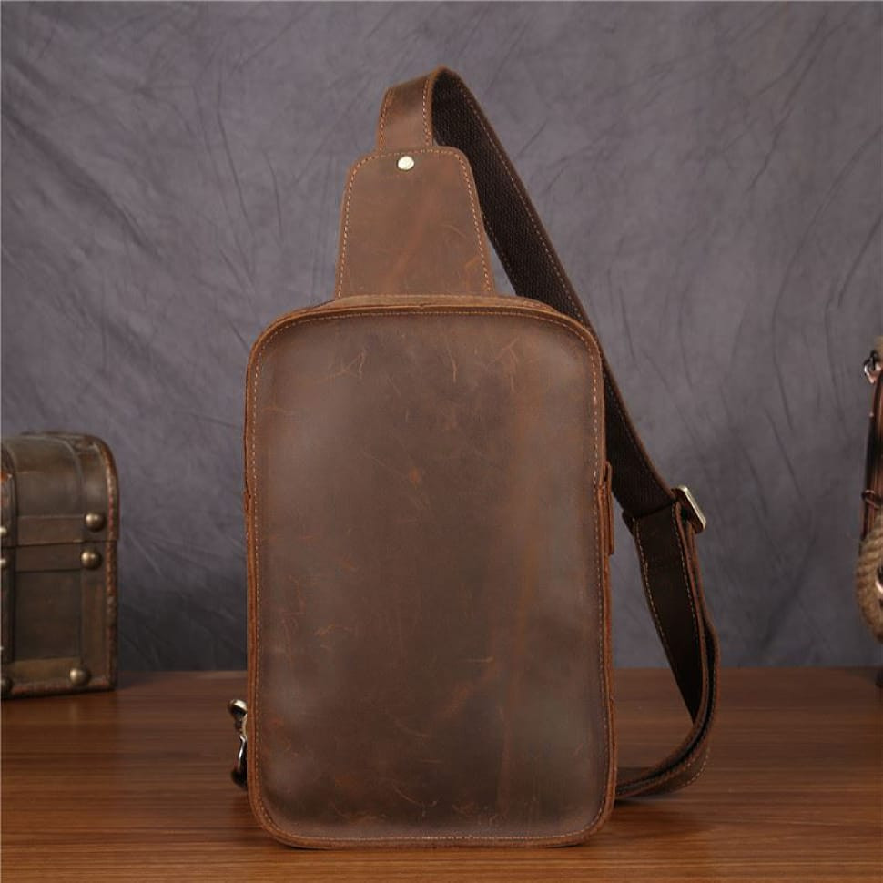 Компактний рюкзак на моношлейке з натуральної шкіри Crazy Horse від Bexhill