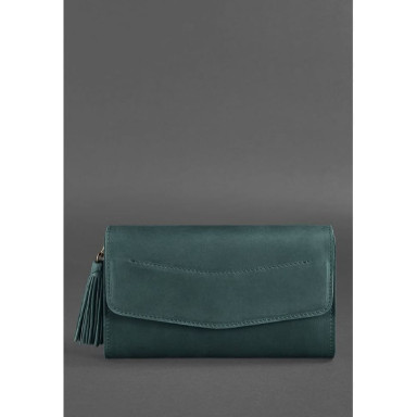 Leather women's bag Alice green crazy horse