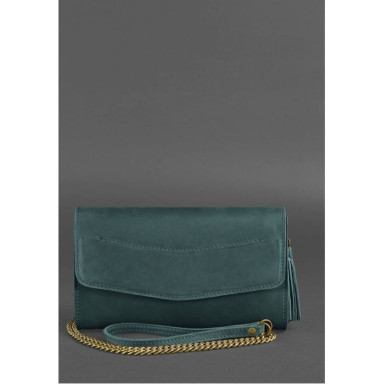 Leather women's bag Alice green crazy horse