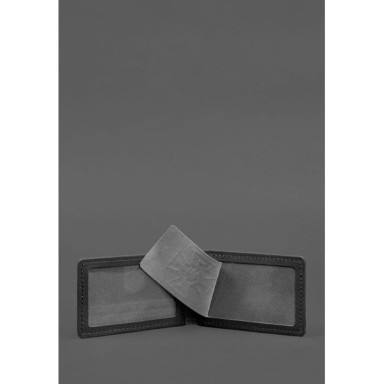 Leather cover for DSNS ID with pocket, black