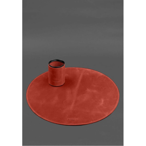 Настільний набір із натуральної шкіри 1.2 кораловий Crazy Horse