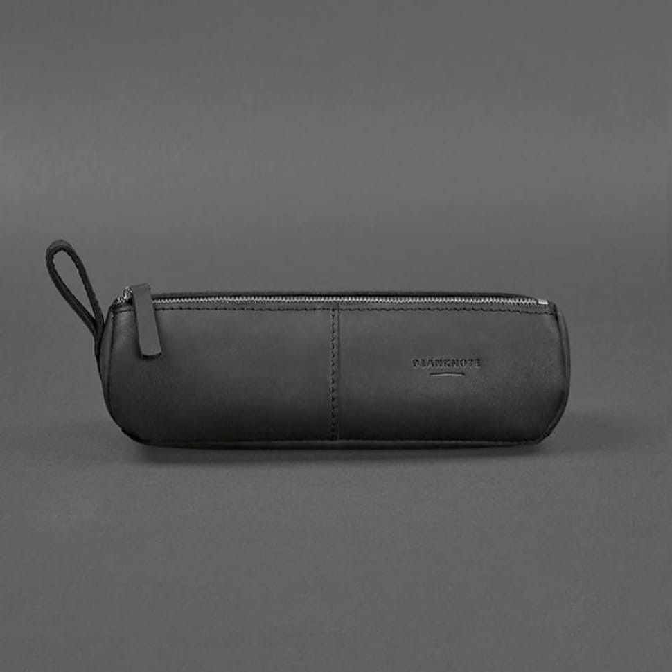 Шкіряний пенал-несесер (футляр для окулярів) 4.0 Чорний Crazy Horse