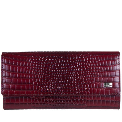 Гаманець жіночий шкіряний Desisan 150-626 бордо кроко лак