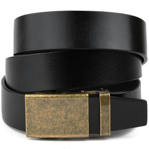 Чоловічий ремінь з пряжкою латунь Vintage 20263 Чорний