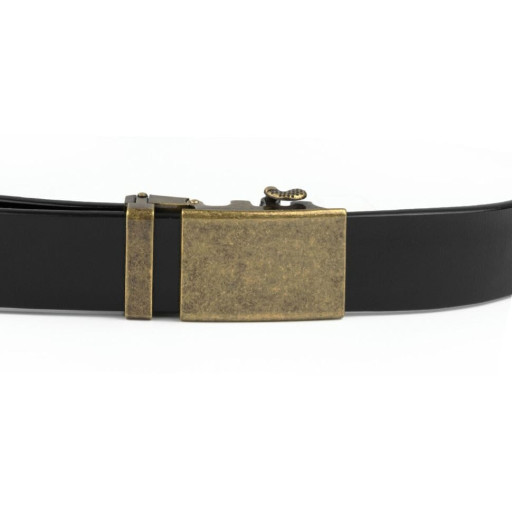 Чоловічий ремінь з пряжкою латунь Vintage 20263 Чорний