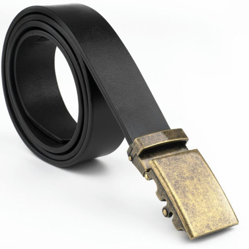 Чоловічий ремінь з пряжкою латунь Vintage 20263 Чорний