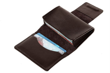 Business card holder with magnet, gloss, GP chocolate 302620
