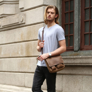 Чоловічі шкіряні сумки через плече Bexhill Bx1028 Coffe