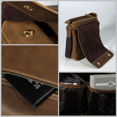 Чоловічі шкіряні сумки через плече Bexhill Bx1028 Coffe