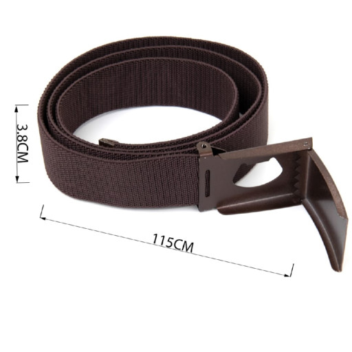 Текстильний ремінь із коричневою пряжкою Vintage 20531 Коричневий