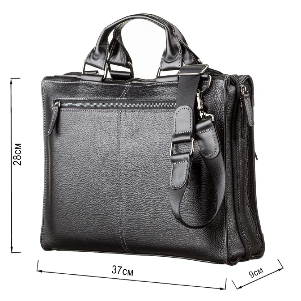 Сумка чоловіча SHVIGEL 11116 шкіряна Чорна