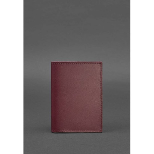 Шкіряна обкладинка для паспорта 1.2 бордова Краст