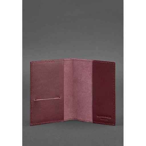 Шкіряна обкладинка для паспорта 1.2 бордова Краст