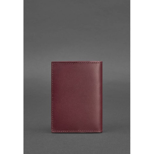 Шкіряна обкладинка для паспорта 1.2 бордова Краст