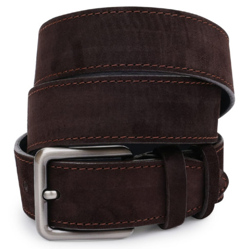 Чоловічий ремінець замшевий Vintage 20739 Коричневий