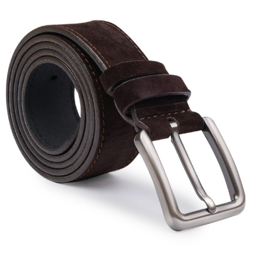 Чоловічий ремінець замшевий Vintage 20739 Коричневий