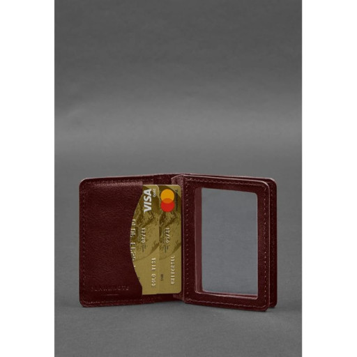 Шкіряна обкладинка для посвідчення водія, ID і пластикових карток 2.0 бордова