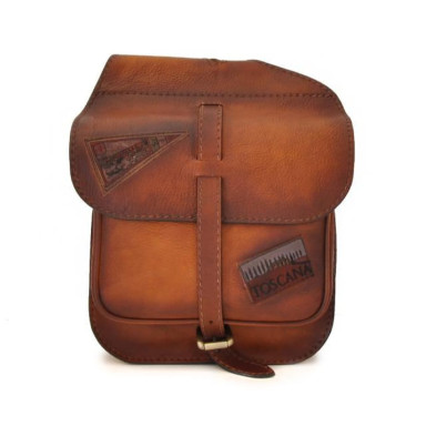 Pratesi BMA135/P - Bisaccia Small Cross Body Bag in cow leather Bruce Brown
