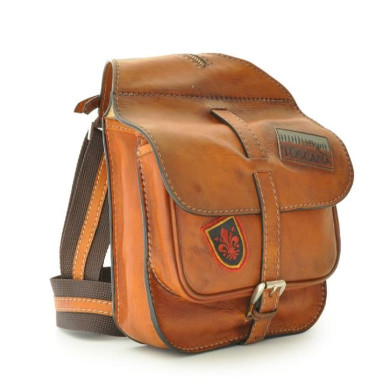 Pratesi BMA135/P - Bisaccia Small Cross Body Bag in cow leather Bruce Brown
