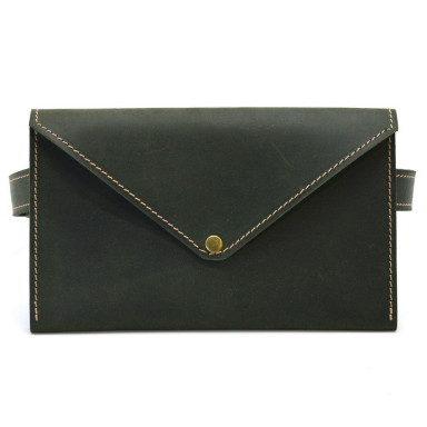 Womens green belt bag-envelope TARWA RE-1002-3md