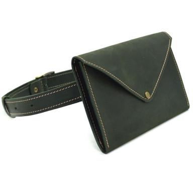 Womens green belt bag-envelope TARWA RE-1002-3md