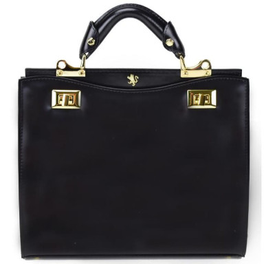 Pratesi RNE150/32 - Anna Maria Luisa de' Medici Medium Lady Bag in cow leather Radica Black