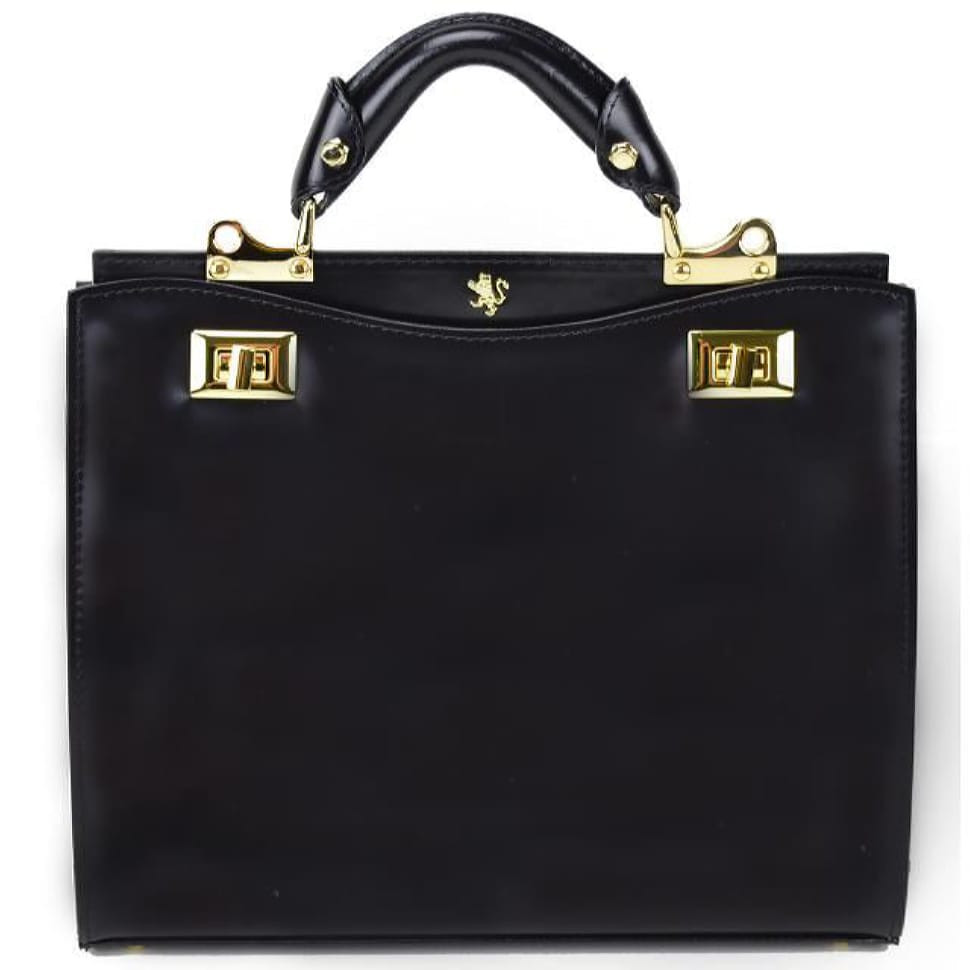 Pratesi RNE150/32 - Anna Maria Luisa de' Medici Medium Lady Bag in cow leather Radica Black