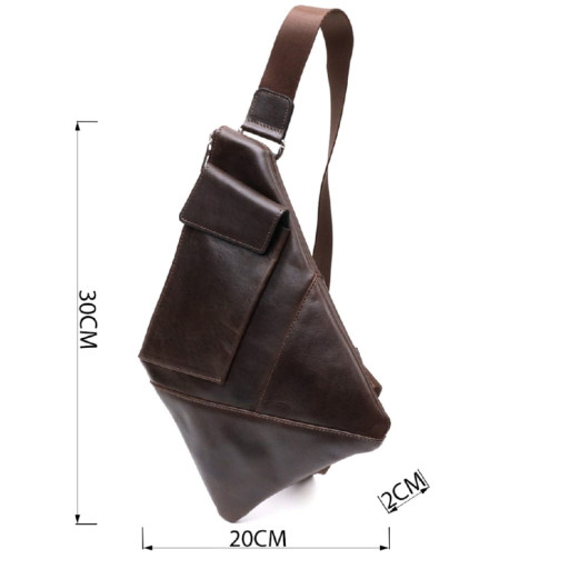 Стильна чоловіча сумка на плечі із натуральної шкіри GRANDE PELLE 11669 Коричнева