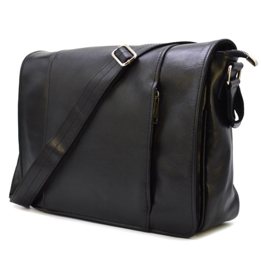 Сумка через плече з натуральної шкіри чорна GA-7338-3md від TARWA