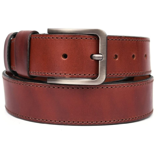 Ремінь шкіряний коньячний з рядком 40мм чоловічий Limary sk400223