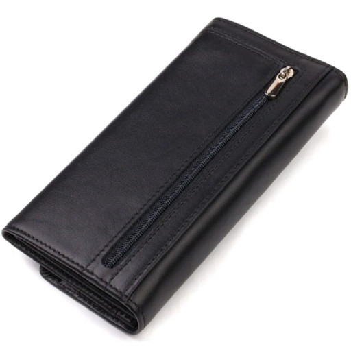 Шикарний жіночий гаманець із зручним функціоналом шкіряний CANPELLINI 21724 Чорний