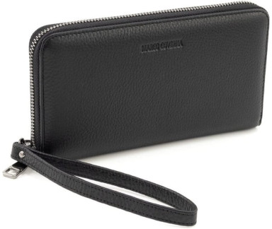 Marco Coverna Leather Men`s Single Zip Clutch with Wrist Strap MCB-01-10Q