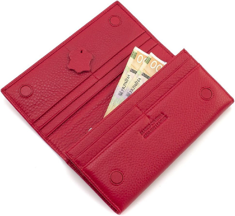 Яскравий жіночий гаманець на магнітах Marco Coverna W002 Red