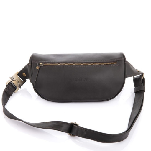 Коричнева поясна сумка із галькою шкіри Newery N40298GC