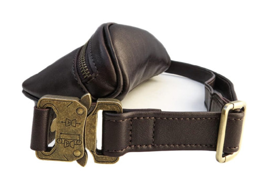 Коричнева поясна сумка із галькою шкіри Newery N40298GC