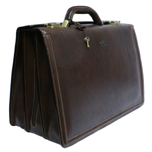 Шкіряний портфель Italico 8022 moro коричневий