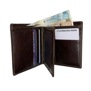 Leather wallet Italico 2112 moro brown