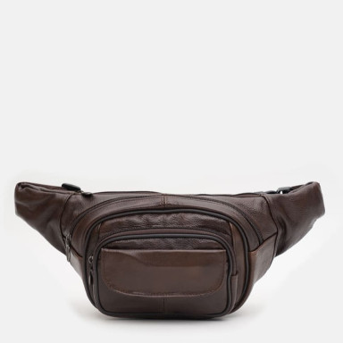 Мужская кожаная сумка на пояс Keizer K18014br-brown