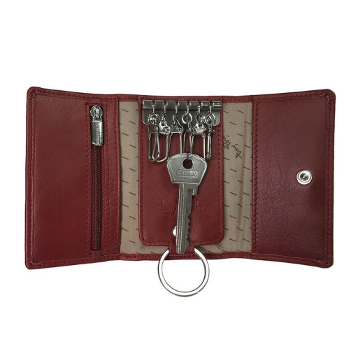 Ключниця шкіряна New Rainbow 1117 rosso червоний