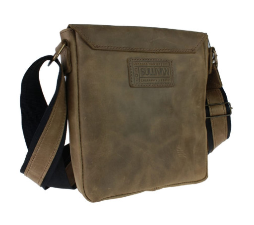 Сумка чоловіча шкіряна на плече SULLIVAN 35454(25) оливкова