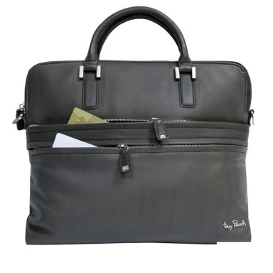Leather bag Contatto 9198-34 moro brown