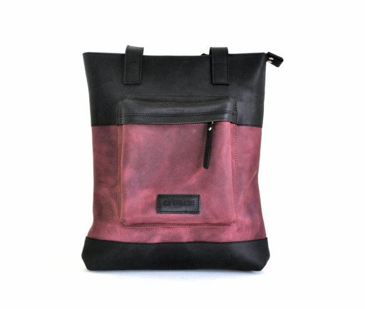 Шкіряна двоцвітна сумка шоппер B653 від бренду Avitoo