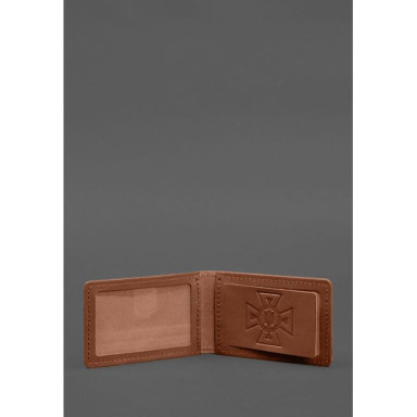 Leather cover for DSNS certificate with pocket, light brown