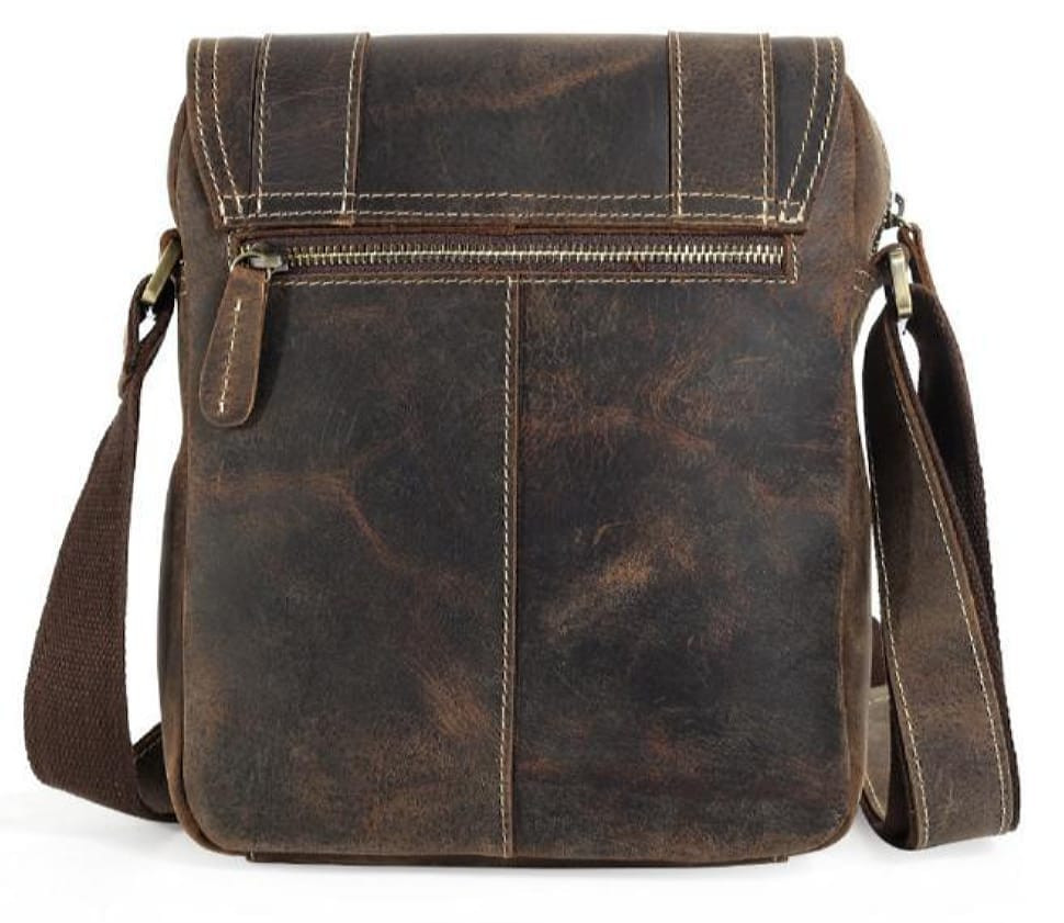 Чоловічий месенджер із вінтажної коричневої шкіри Tiding Bag T1172