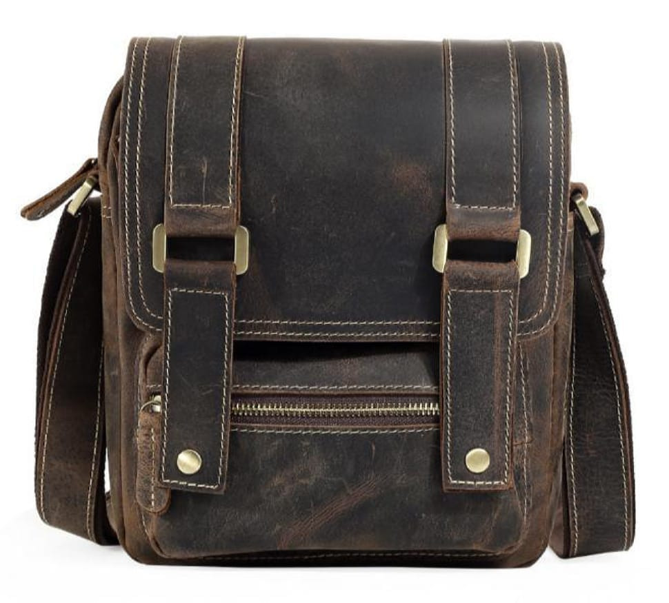 Чоловічий месенджер із вінтажної коричневої шкіри Tiding Bag T1172