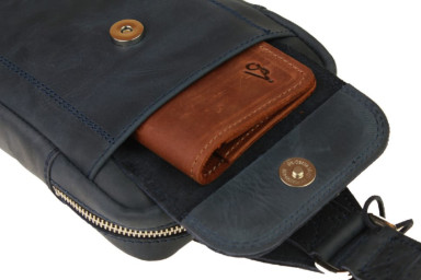 Mens sling shoulder bag banana 102-10(28) blue