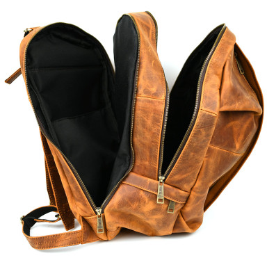 Mens leather city backpack from Crazy Horse RY-7341-3md TARWA